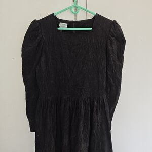 VTG Laura Ashley Black corduroy Long Sleeve Dress